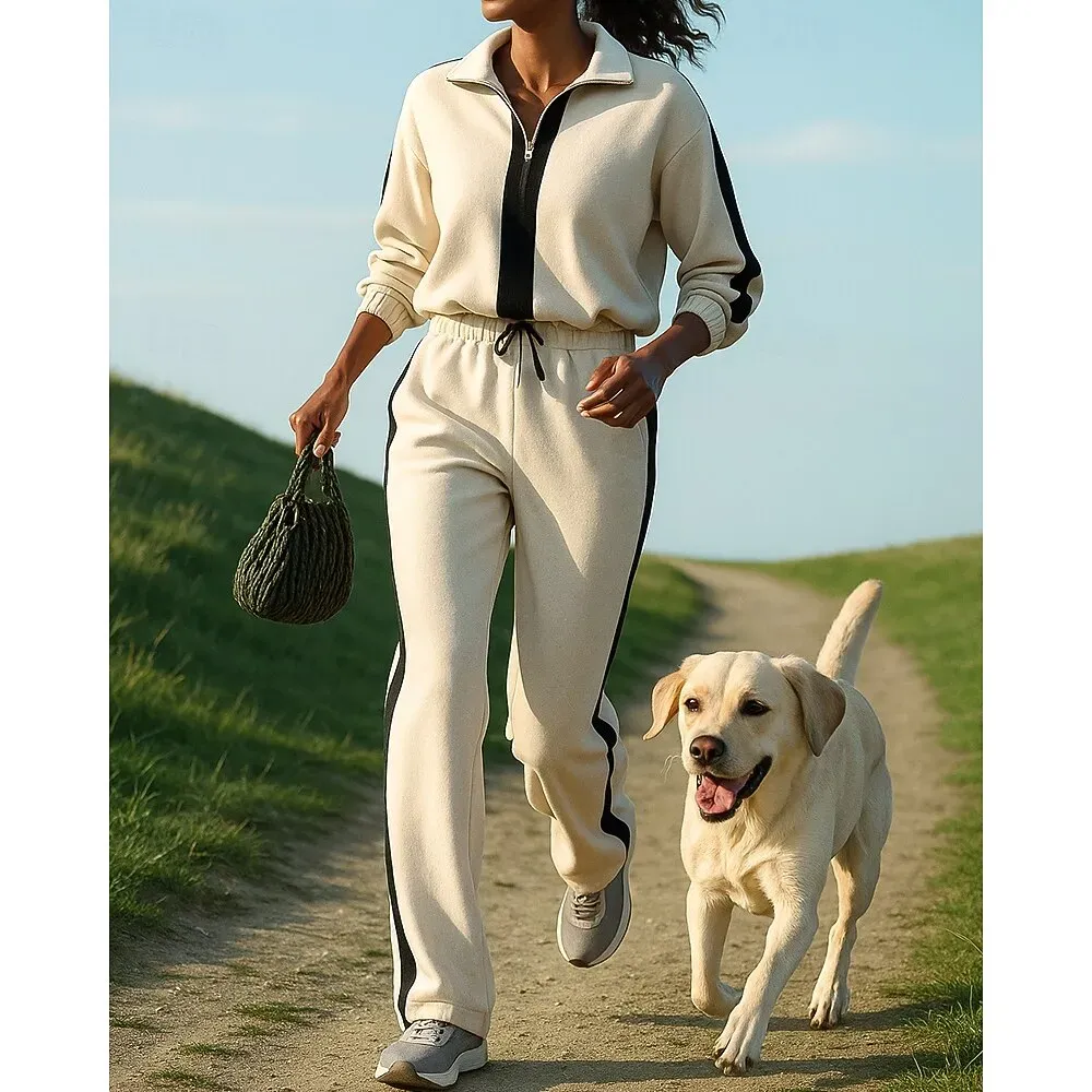 Women's Tracksuit Sweatpants Track Pants Spring Drawstring Pocket - Image 3