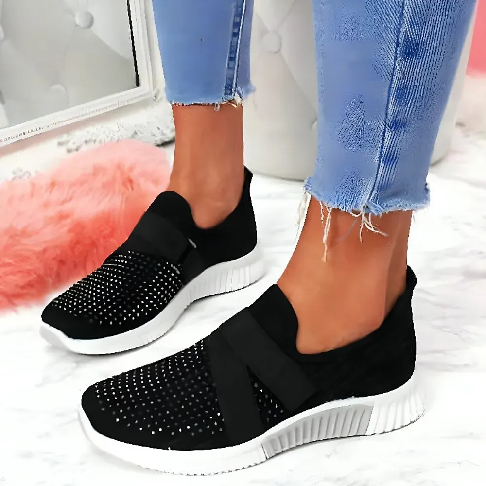 Women's Sneakers Slip-Ons Plus Size Flyknit Shoes White - Image 6