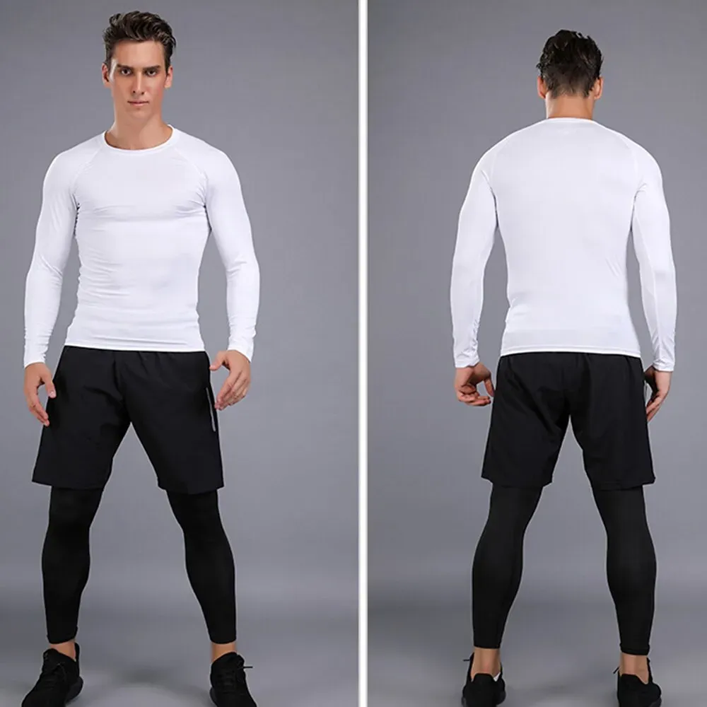 Men's Compression Shirt Running Shirt Long Sleeve Base - Image 5
