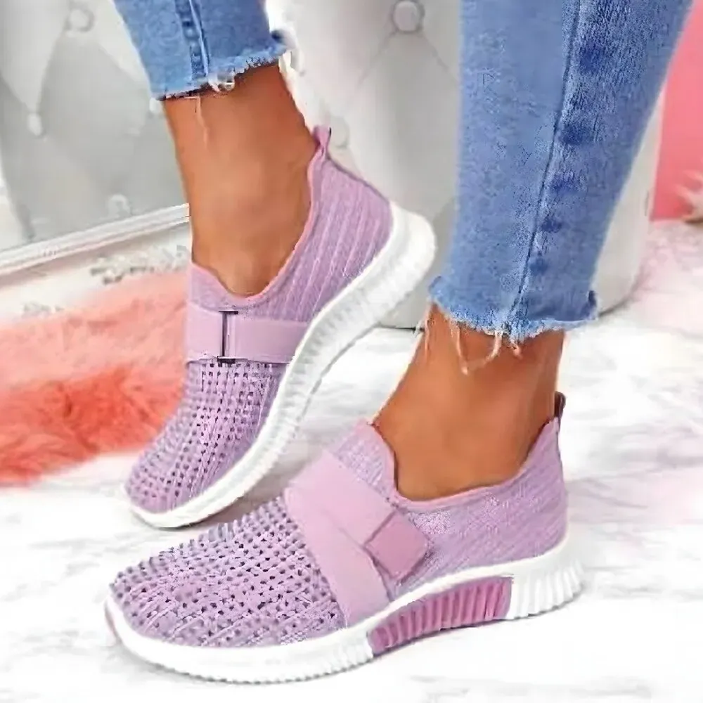 Women's Sneakers Slip-Ons Plus Size Flyknit Shoes White