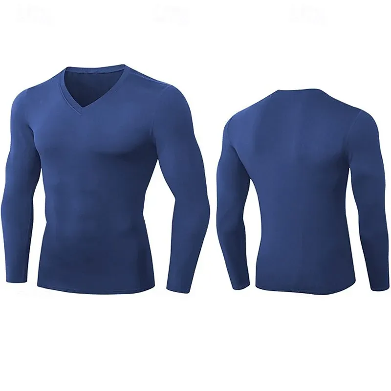 Men Running Shirt V Neck Fleece - Image 2