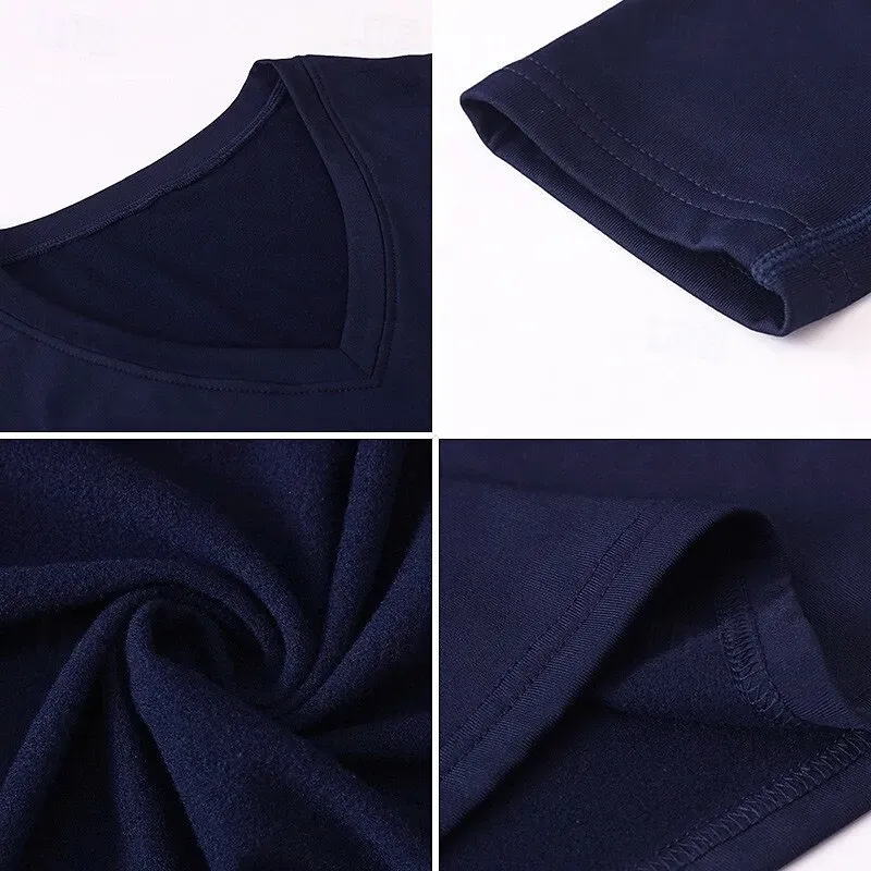 Men Running Shirt V Neck Fleece - Image 3