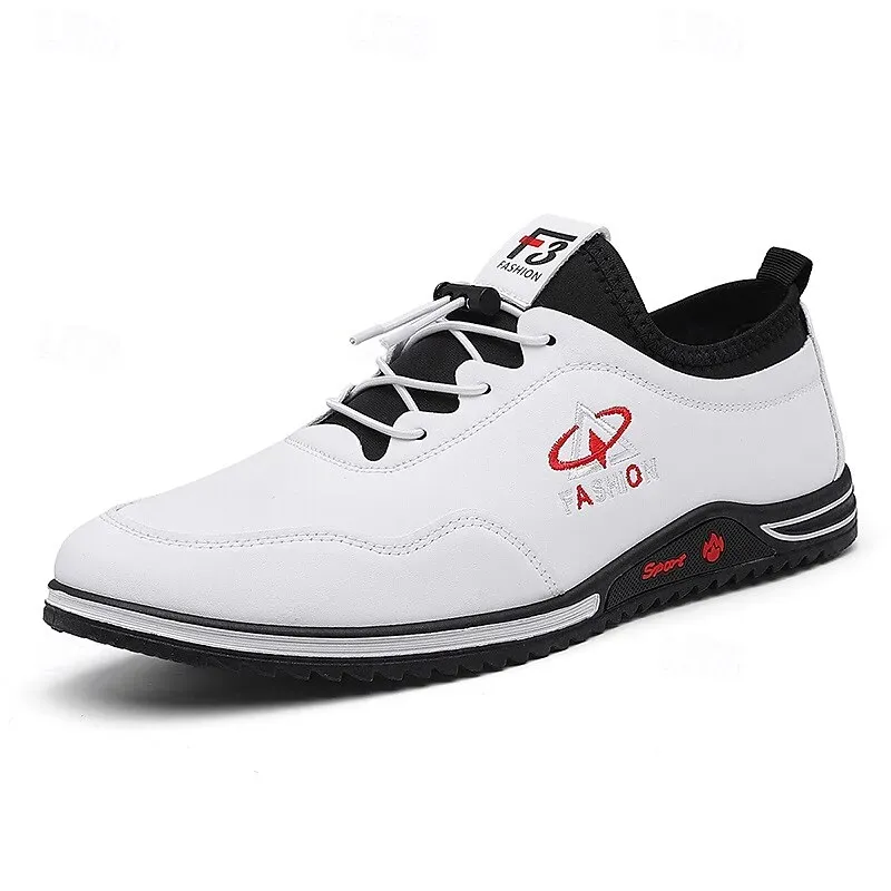 Men's Sneakers Walking Casual PU Leather Comfortable Slip