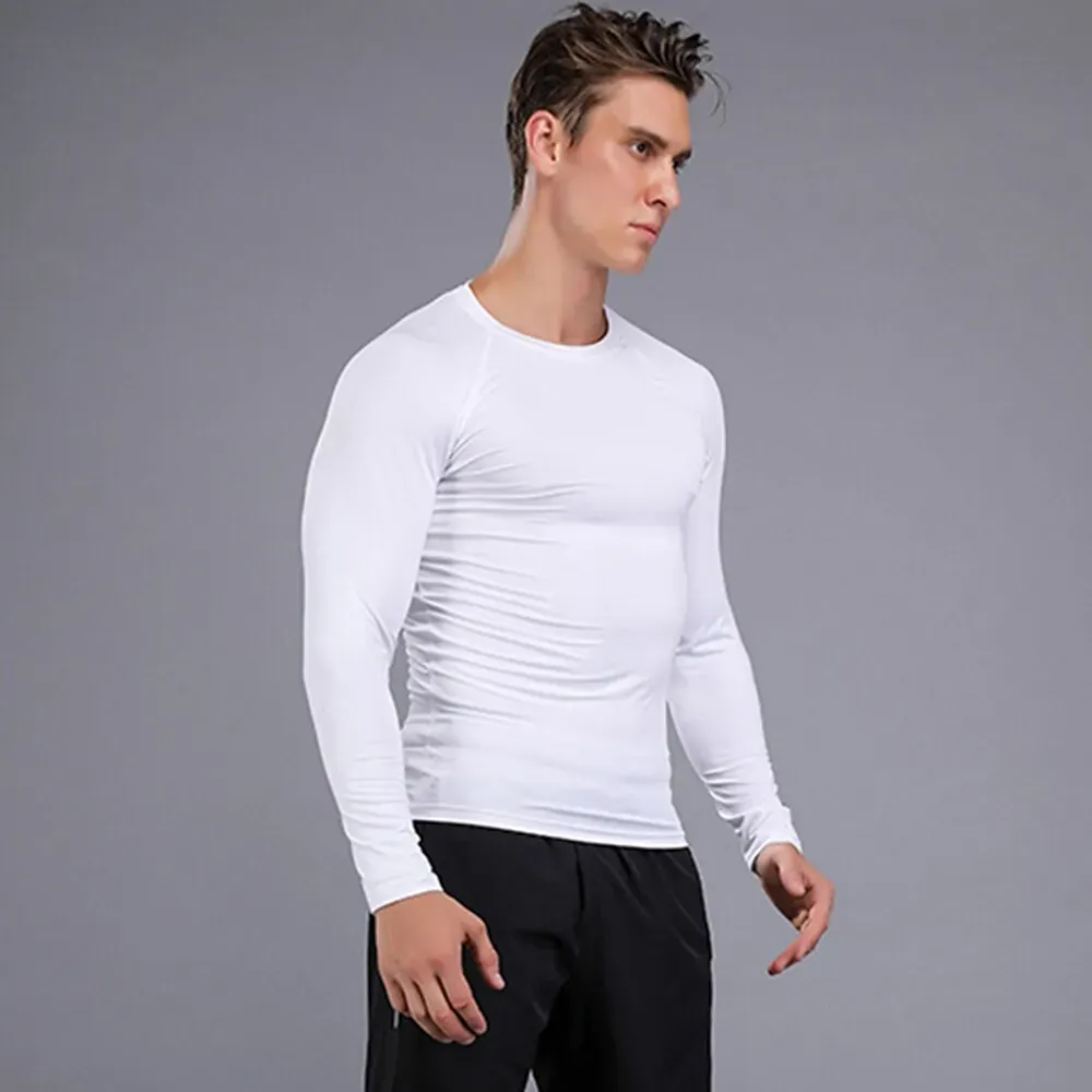 Men's Compression Shirt Running Shirt Long Sleeve Base - Image 3