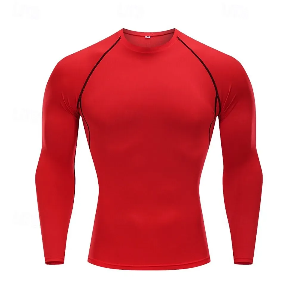 Men Running T-Shirt Compression Long Sleeve Quick Dry - Image 4