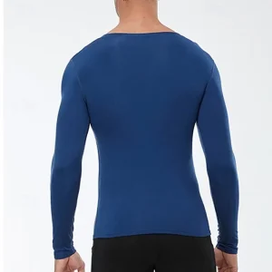 Men Running Shirt V Neck Fleece