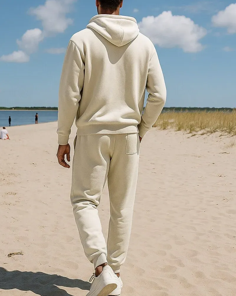 Men's Tracksuit Fleece Hoodie Two Piece Outfits Fall - Image 2