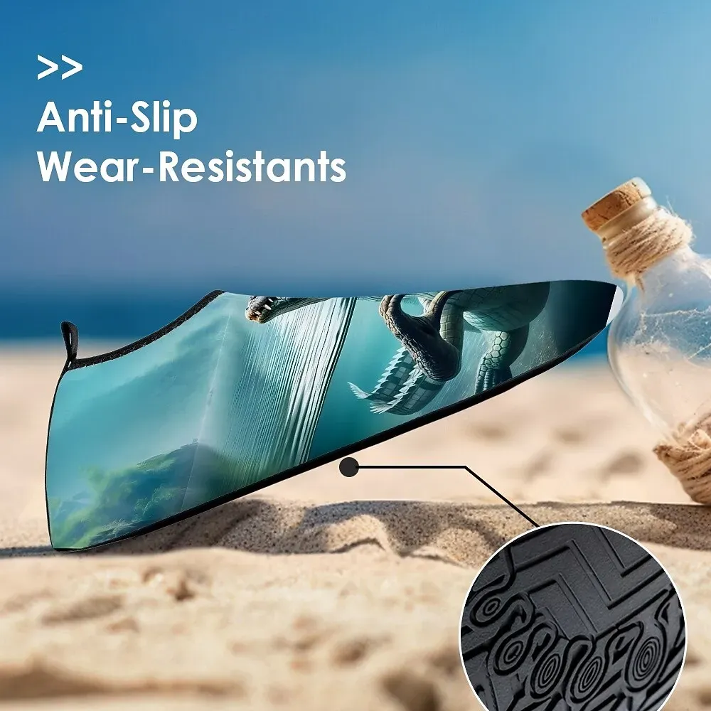 Unisex 3D Alligator Print Water Shoes - Image 3