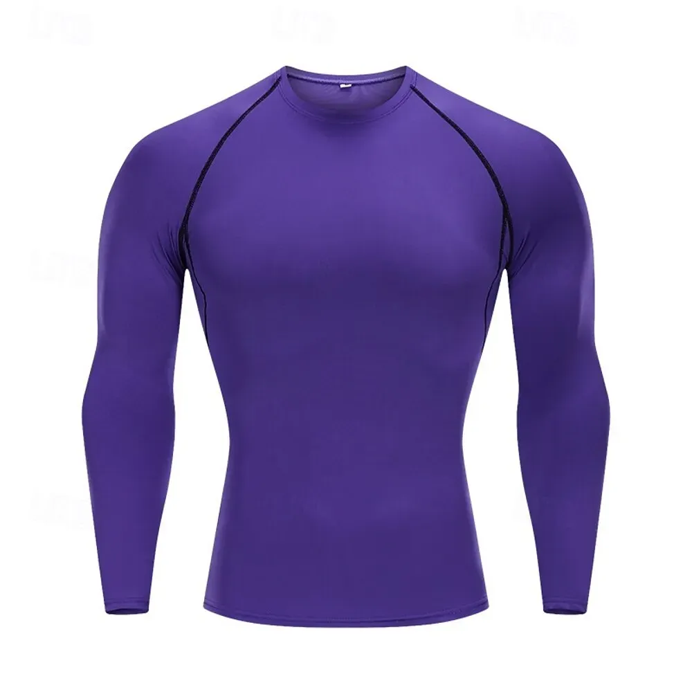 Men Running T-Shirt Compression Long Sleeve Quick Dry - Image 7
