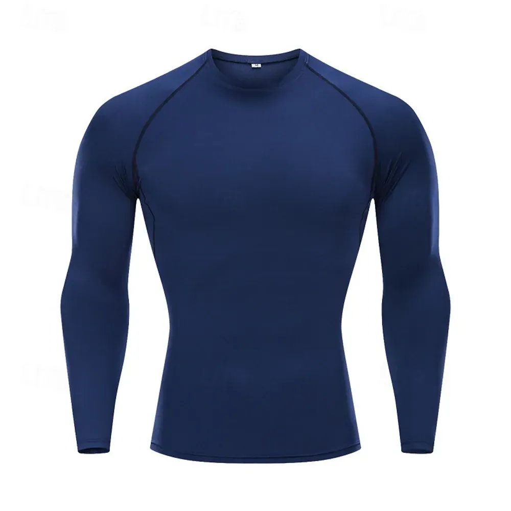 Men Running T-Shirt Compression Long Sleeve Quick Dry - Image 6