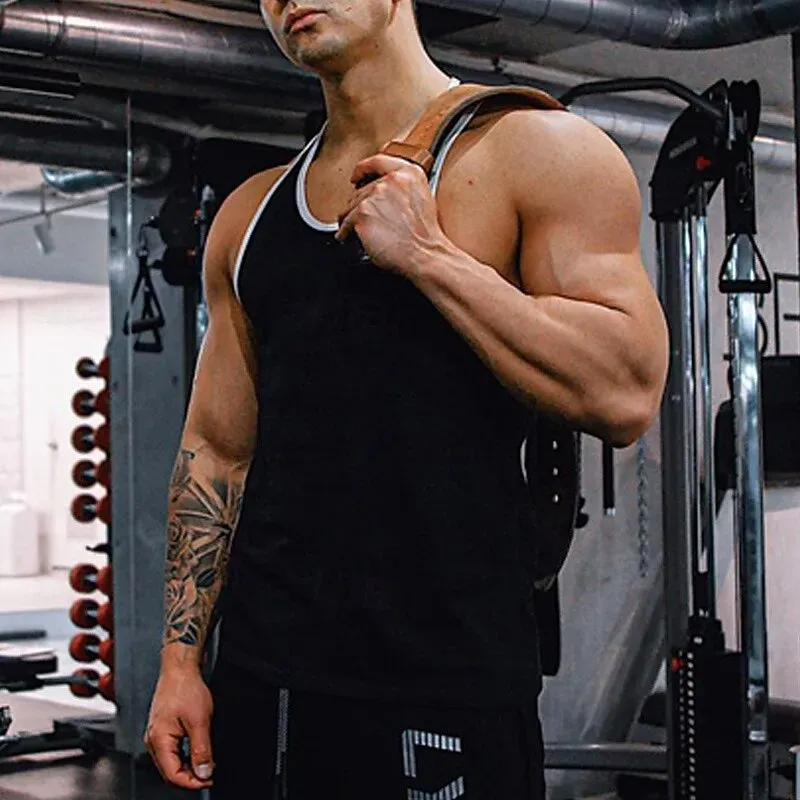 Men Tank Top Color Block Quick Dry - Image 6