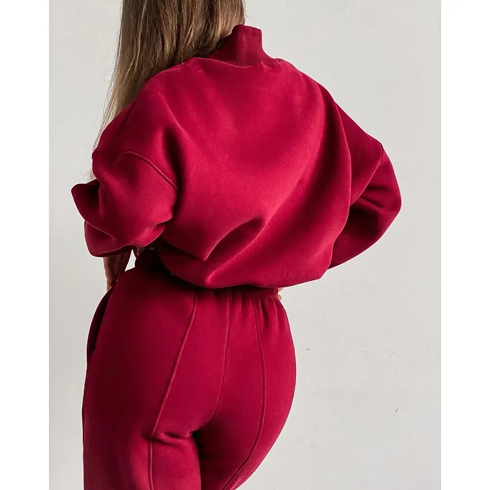 Women's Tracksuit Sweatpants Pullover Sweatshirt Fall Pocket Letter - Image 5