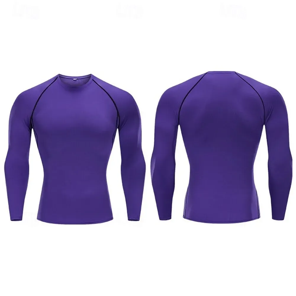 Men Running T-Shirt Compression Long Sleeve Quick Dry - Image 8