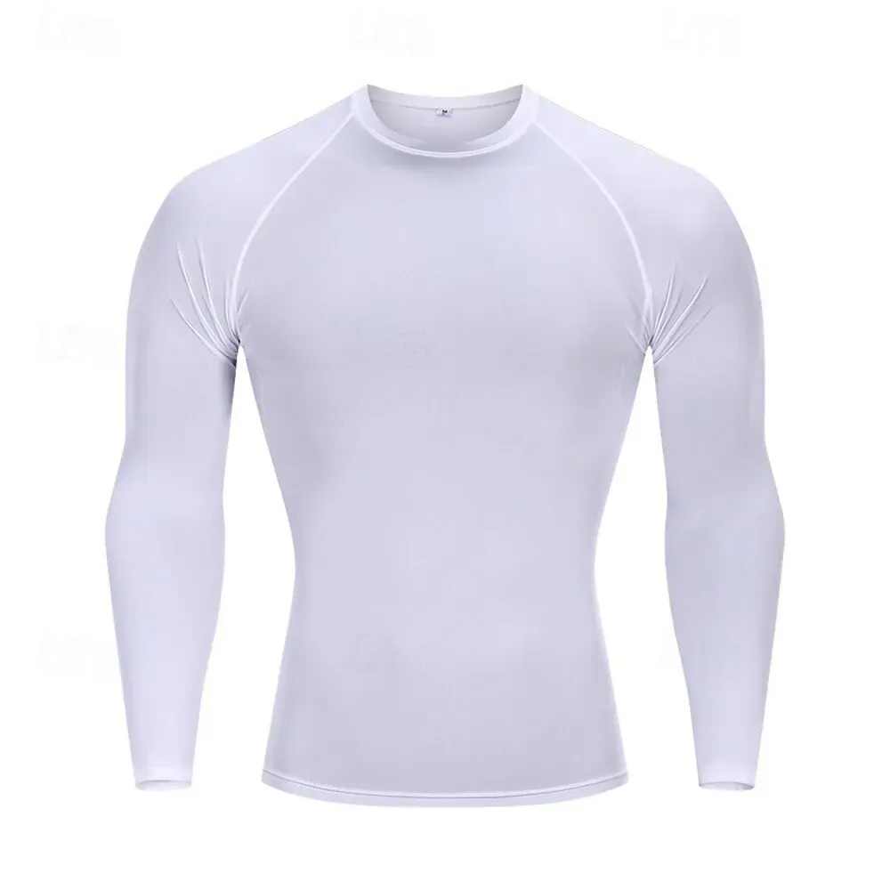 Men Running T-Shirt Compression Long Sleeve Quick Dry - Image 2