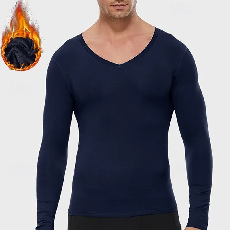 Men Running Shirt V Neck Fleece - Image 7