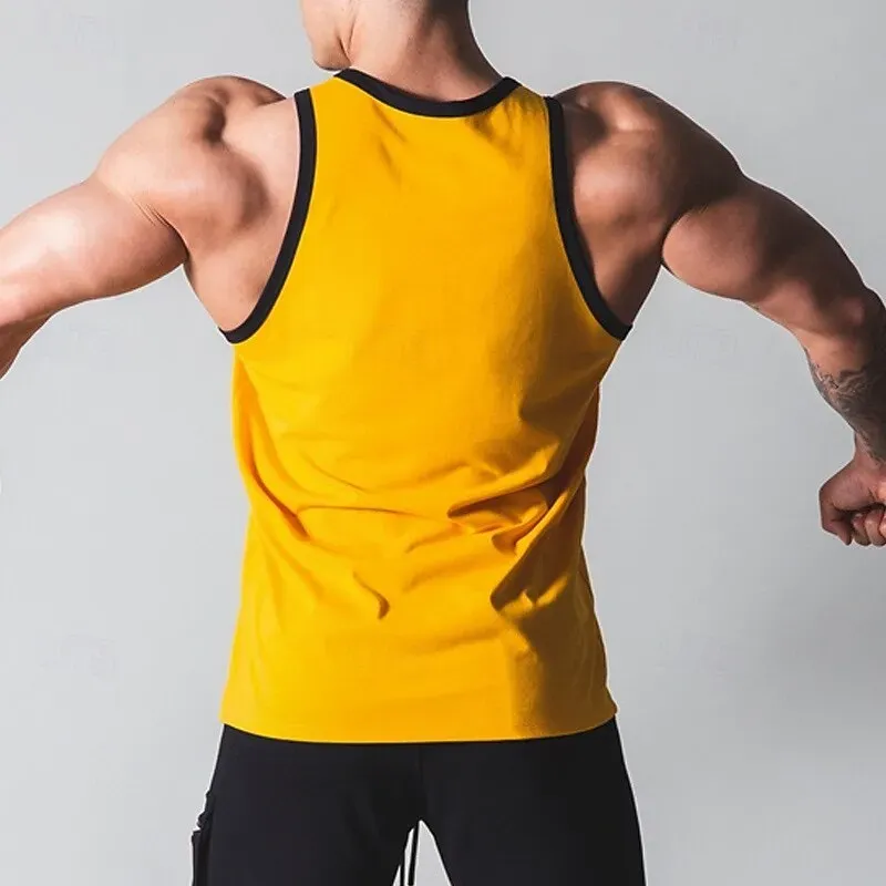 Men Tank Top Color Block Quick Dry - Image 4