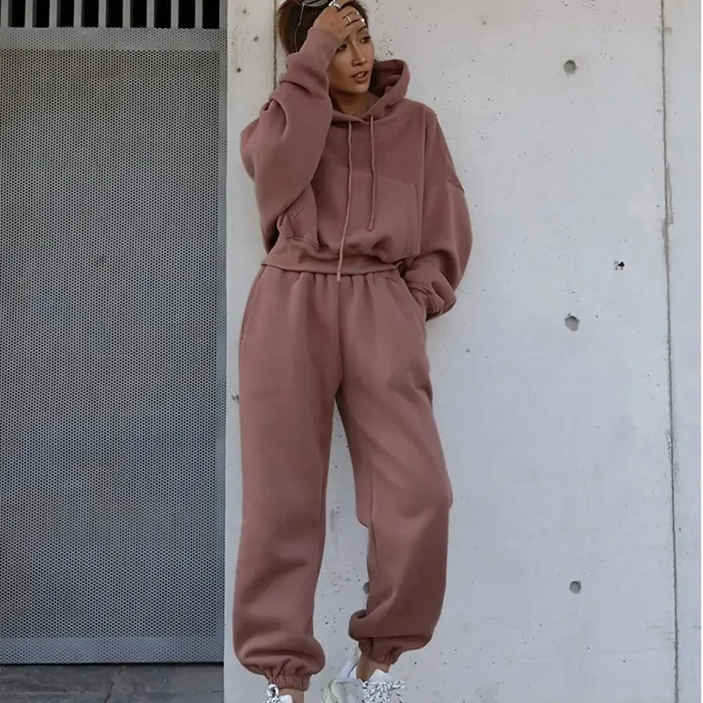 Women Tracksuit Velvet 2pc Soft - Image 8