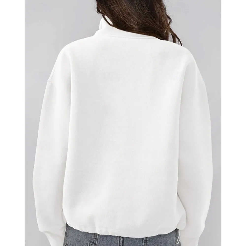 Women's Sweatshirt Track Top Pullover Patchwork Zipper Long - Image 3