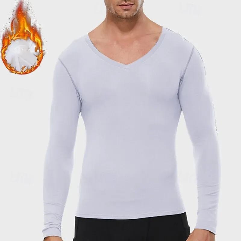 Men Running Shirt V Neck Fleece - Image 4