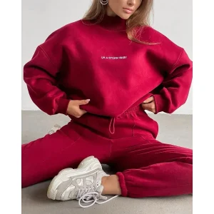 Women's Tracksuit Sweatpants Pullover Sweatshirt Fall Pocket Letter