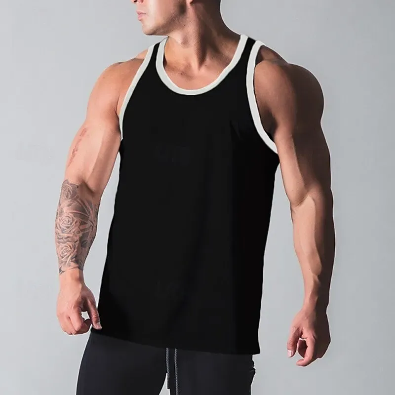 Men Tank Top Color Block Quick Dry - Image 7