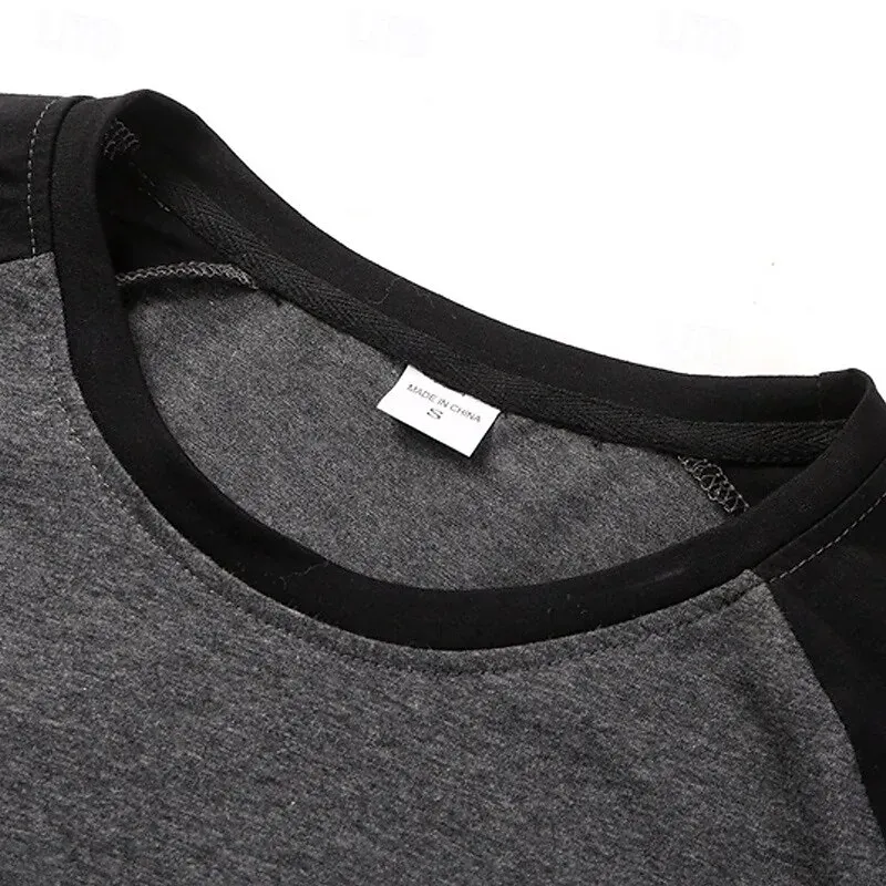 Men Athletic Patchwork Long Sleeve - Image 2