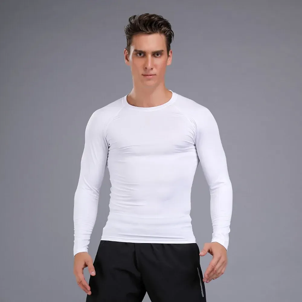 Men's Compression Shirt Running Shirt Long Sleeve Base - Image 2