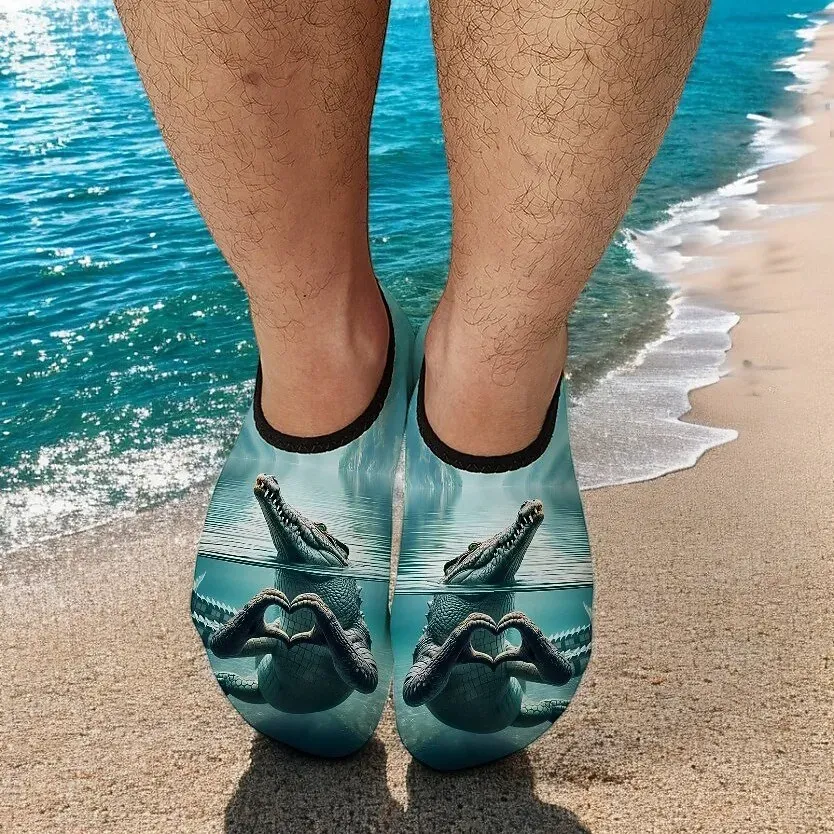 Unisex 3D Alligator Print Water Shoes - Image 6