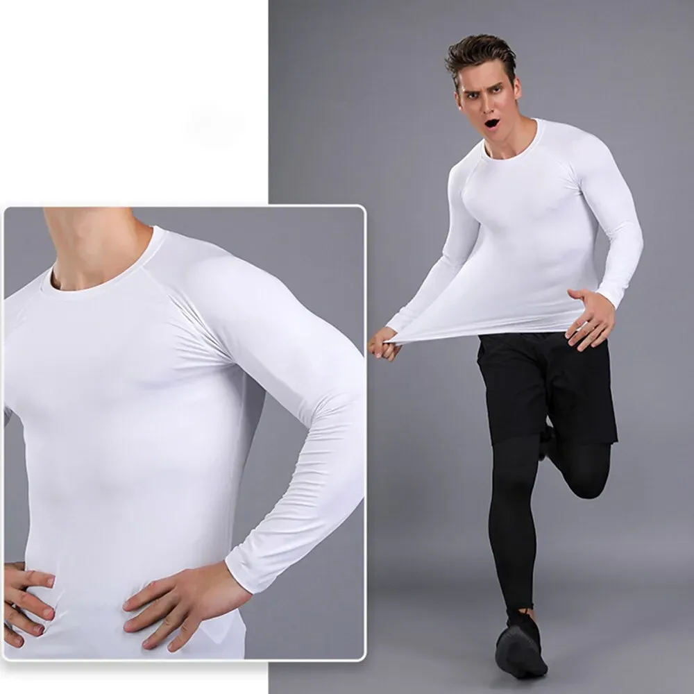 Men's Compression Shirt Running Shirt Long Sleeve Base - Image 6